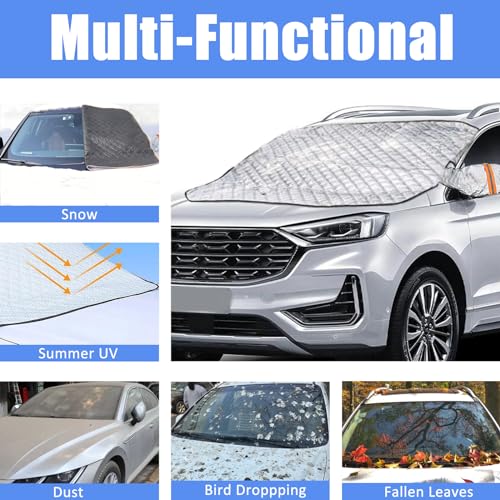 Winter Windshield Snow Cover with Mini Magnetic Edges