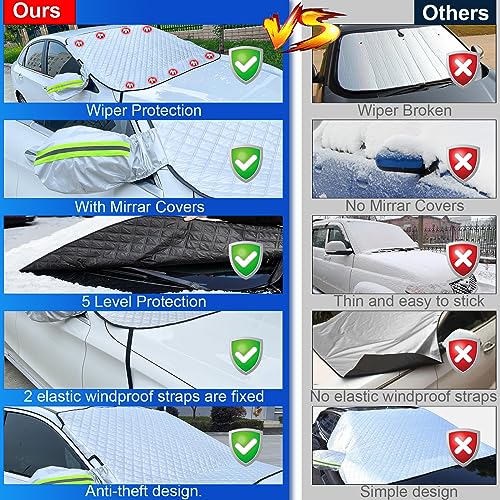 5-Layer Car Windshield Snow Cover with Magnetic Edges