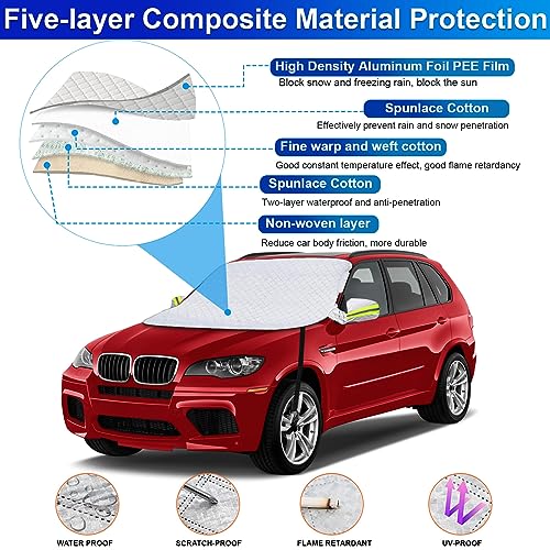 5-Layer Car Windshield Snow Cover with Magnetic Edges