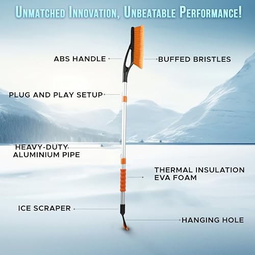 Eco-Friendly 43" Telescopic Snow Brush & Scraper Set