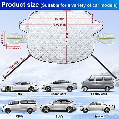 5-Layer Car Windshield Snow Cover with Magnetic Edges