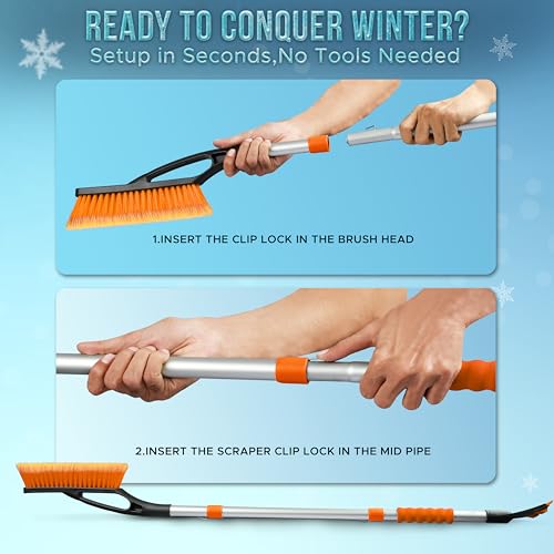 Eco-Friendly 43" Telescopic Snow Brush & Scraper Set