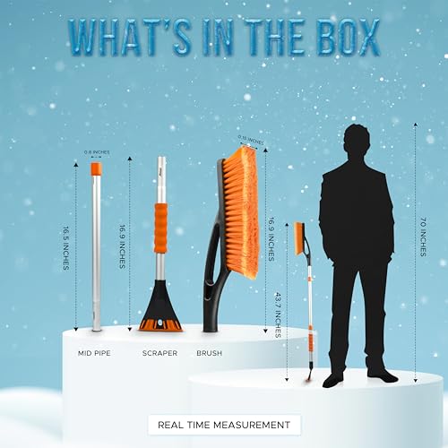 Eco-Friendly 43" Telescopic Snow Brush & Scraper Set