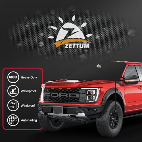 Zettum Heavy Duty Car Windshield Cover - 600D Snow Protector