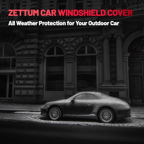 Zettum Heavy Duty Car Windshield Cover - 600D Snow Protector