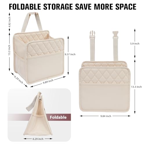 LUNYI Waterproof PU Leather Car Seat Organizer, 2-Pack