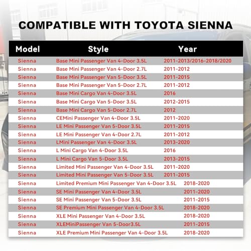 Toyota Sienna Wiper Cowl Trim Set, Left & Right