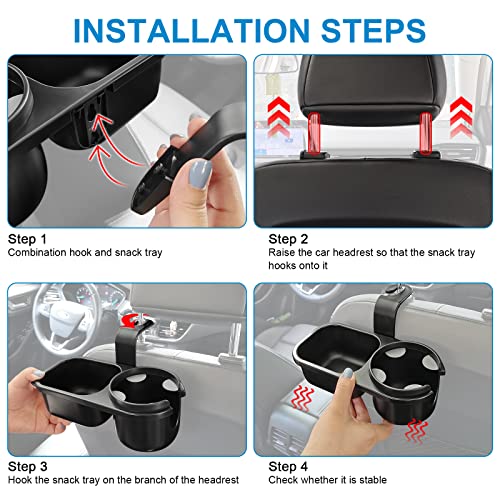 Accmor Car Headrest Organizer with Cup Holder Tray