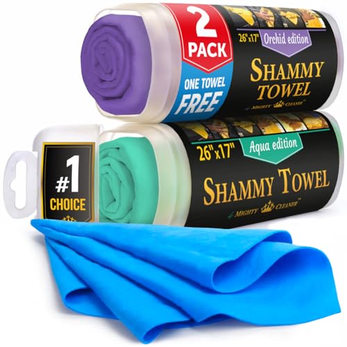 Premium 2pk + 1 Extra Chamois Towel - 26"x17" - Super Absorbent