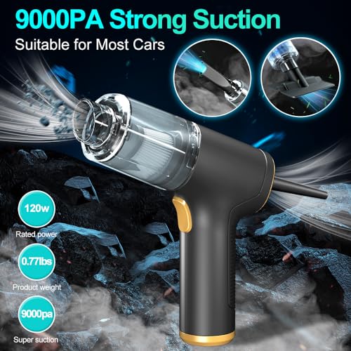 Cordless Car Vacuum Cleaner with Air Duster - Multi-Use