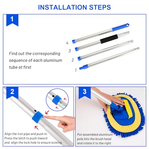 Chenille Microfiber Car Wash Brush Kit - 62