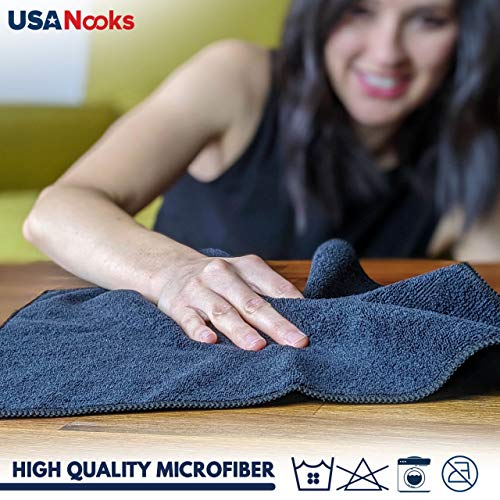 Microfiber Cleaning Cloth: 12-Pack Grey, 12.6"x12.6" - High Performance
