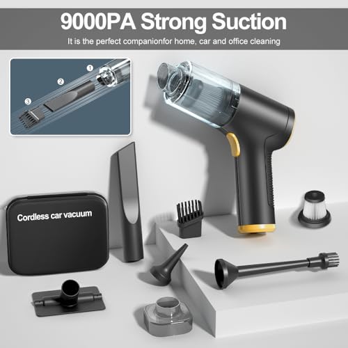 Cordless Car Vacuum Cleaner with Air Duster - Multi-Use