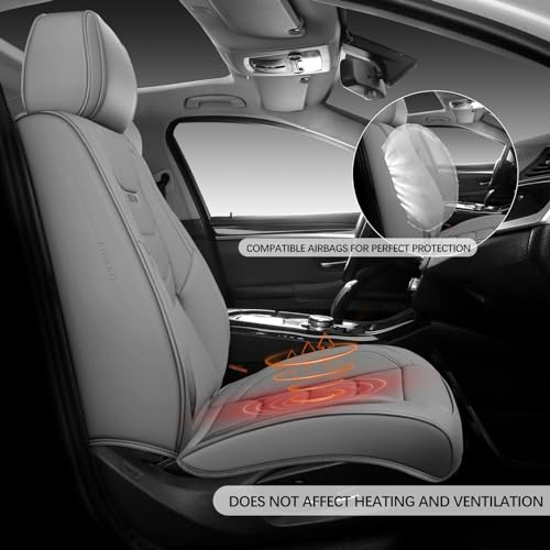 Nappa Leather Car Seat Covers Set, Waterproof & Breathable