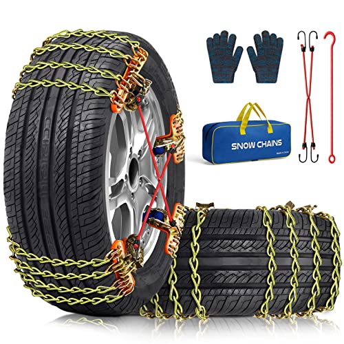 Adjustable Snow Chains for Car SUV Trucks - 8 Pack