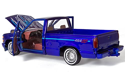 Motormax 1992 Chevy 454SS Pickup Lowrider Truck Blue