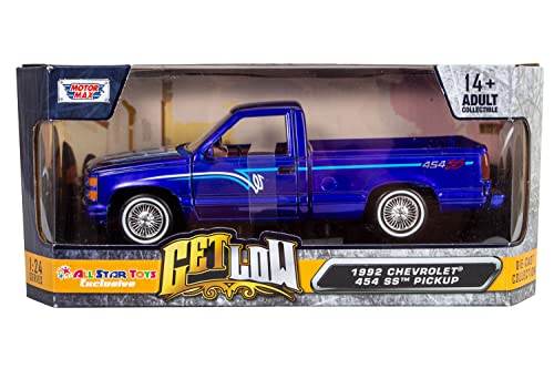 Motormax 1992 Chevy 454SS Pickup Lowrider Truck Blue