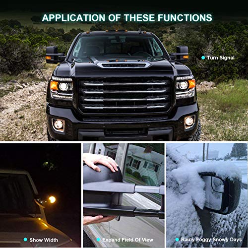 Folding Power Control Towing Mirrors for Chevy/GMC 2007-2013