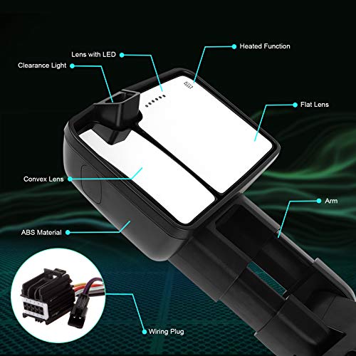 Folding Power Control Towing Mirrors for Chevy/GMC 2007-2013