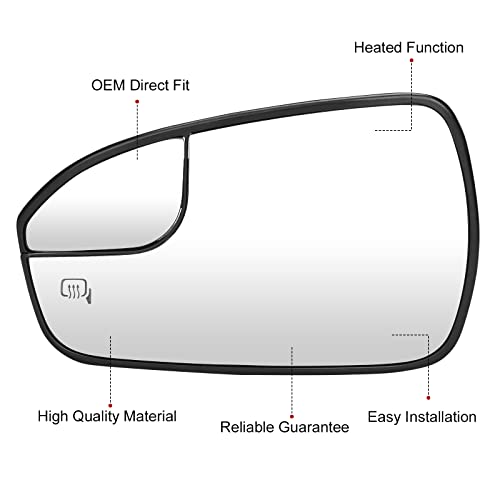 2013-2020 Ford Fusion Left Driver Side Mirror Glass