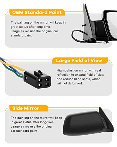 Passenger Side Manual Fold Mirror for Chevy Trucks