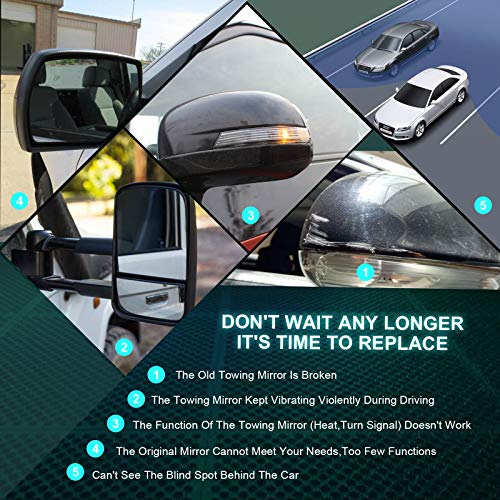 Folding Power Control Towing Mirrors for Chevy/GMC 2007-2013