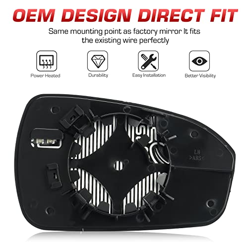 2013-2020 Ford Fusion Left Driver Side Mirror Glass