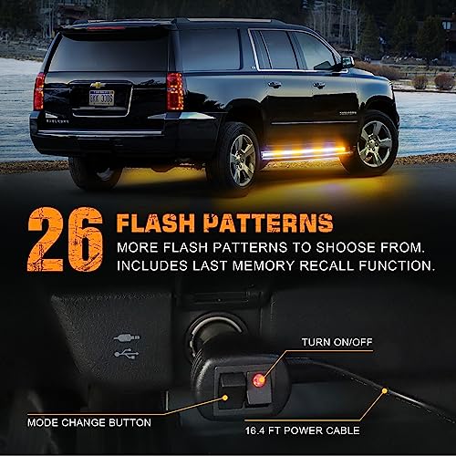 2PCS 70" Truck Emergency Strobe Lights Strip