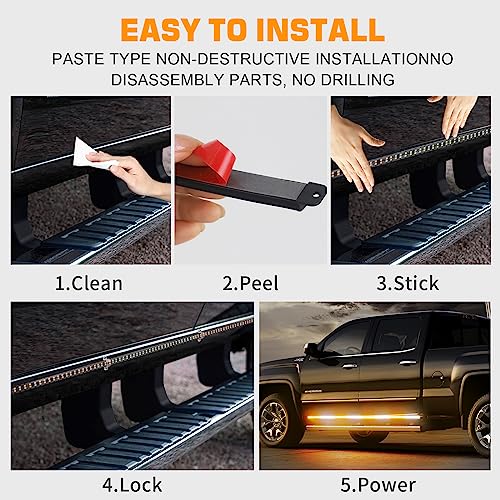 2PCS 70" Truck Emergency Strobe Lights Strip