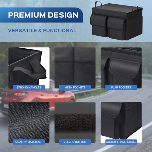 Foldable Trunk Organizer for SUVs and Sedans, Large Capacity