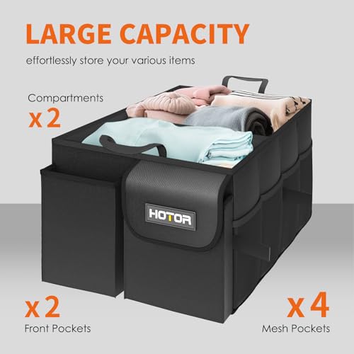 HOTOR Large Capacity Trunk Organizer for SUVs & Sedans