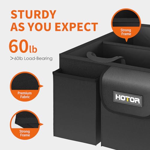 HOTOR Large Capacity Trunk Organizer for SUVs & Sedans