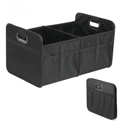 YSSOA Collapsible Car Trunk Organizer, 2 Compartment, Waterproof