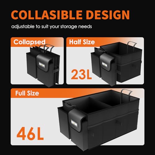 HOTOR Large Capacity Trunk Organizer for SUVs & Sedans