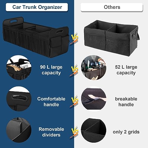 Femuar Large Trunk Organizer, Waterproof, Non-Slip, Foldable