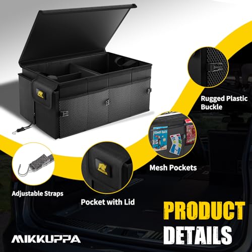 MIKKUPPA Collapsible Car Trunk Organizer with Lid