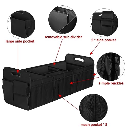 Femuar Large Trunk Organizer, Waterproof, Non-Slip, Foldable