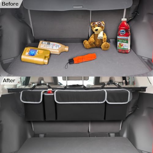 Osilly Car Trunk Organizer with Lid & Hanging Storage
