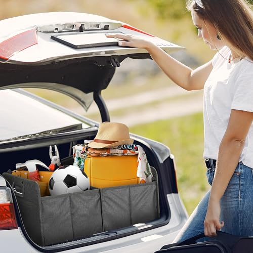 YSSOA Collapsible Car Trunk Organizer, 2 Compartment, Waterproof