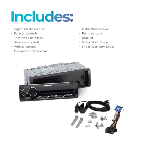 Pioneer Bluetooth Car Stereo with Smartphone Connectivity