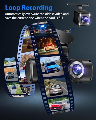 Triple Dash Cam with 1080P Front and Inside Cameras