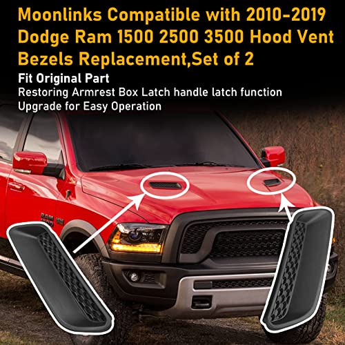 Dodge Ram Hood Vent Bezels Set - Black