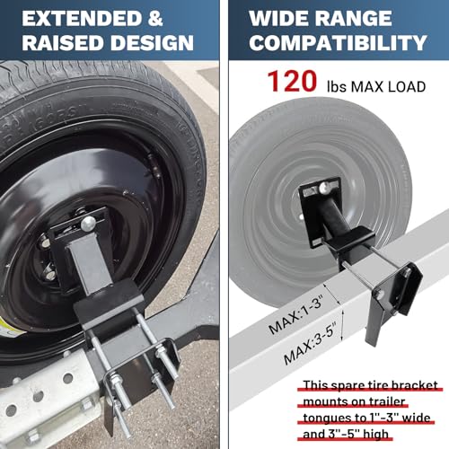 Lockable Spare Tire Carrier for Utility & Boat Trailers