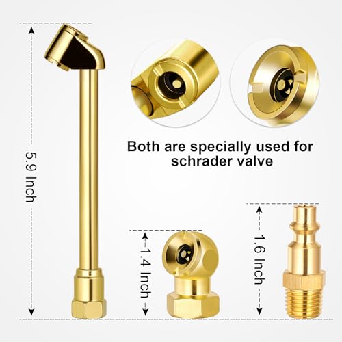 5-Pack Dual Head Air Chuck Set for Tires
