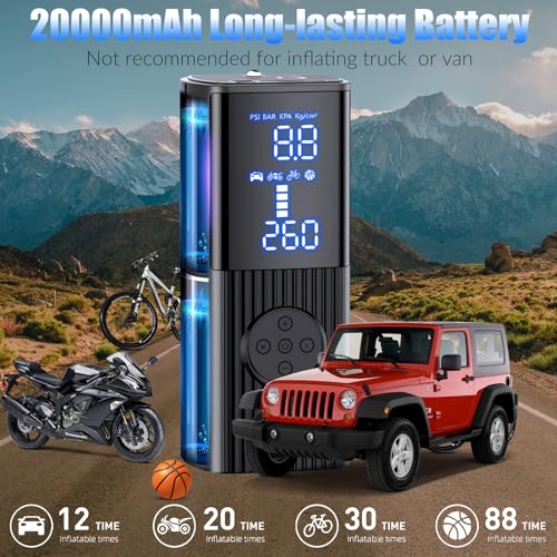 KEPEAK Portable Air Compressor - 20000mAh Tire Inflator