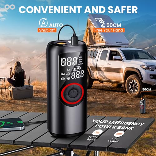 Ozclub Cordless Tire Inflator - 150 PSI - Black