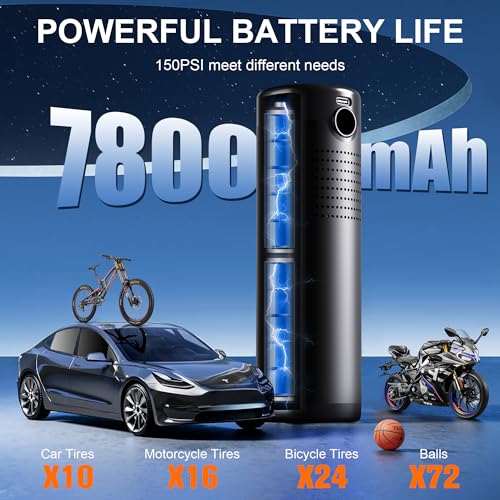 Whiosey 150 PSI Tire Inflator Portable Air Compressor