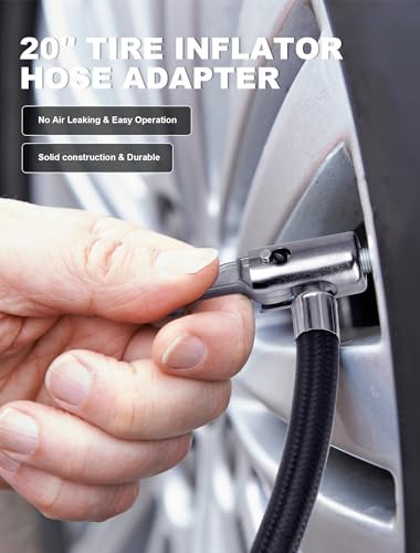 LUMITECO 20'' Tire Inflator Hose Adapter with Accessories