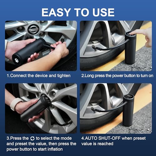 Whiosey 150 PSI Tire Inflator Portable Air Compressor