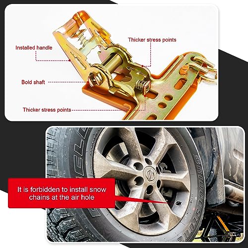 Adjustable SUV Truck Pickup Snow Chains, Quick Installation